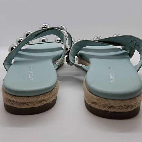 Prisca Sandal Marc Fisher Women Slip On Studded Espadrille Blue Size 8.5 - Picture 4 of 8